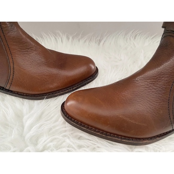 FRYE Dorado Tall Cognac Brown Leather Harness Buckle Riding Knee Boots Shoes 6 - Picture 10 of 16